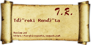Töreki Renáta névjegykártya